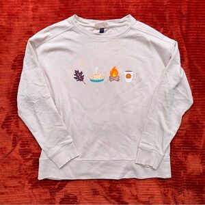 Thrifted cream sweatshirt with custom fall design!